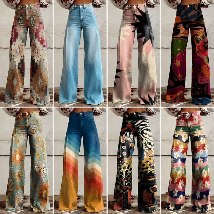 Boho Spodnie z szerokimi nogawkami