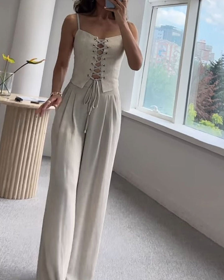 Kompletny Zestaw Top & Spodnie w Tweedzie