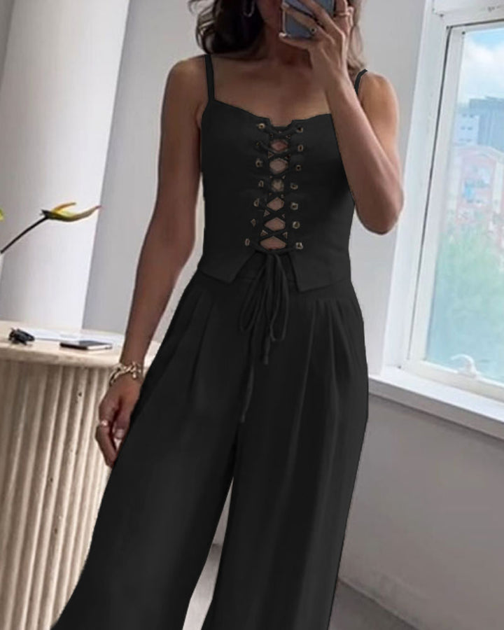 Kompletny Zestaw Top & Spodnie w Tweedzie