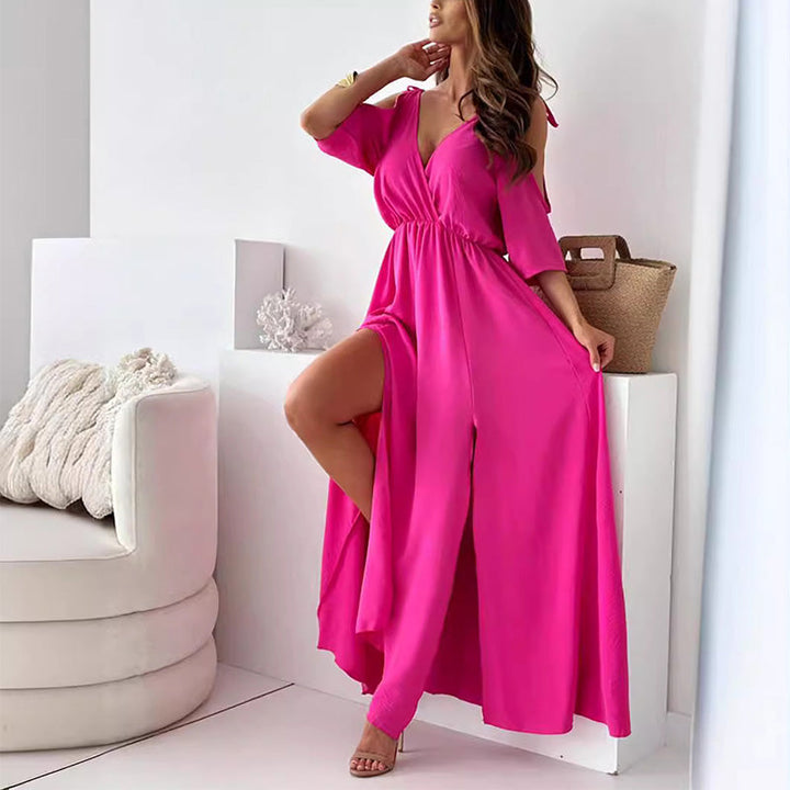Rozalia - Elegancka sukienka z rozporkiem