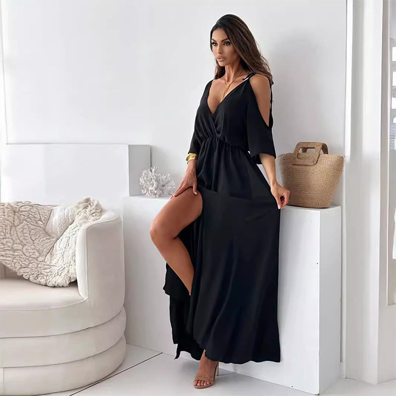 Rozalia - Elegancka sukienka z rozporkiem